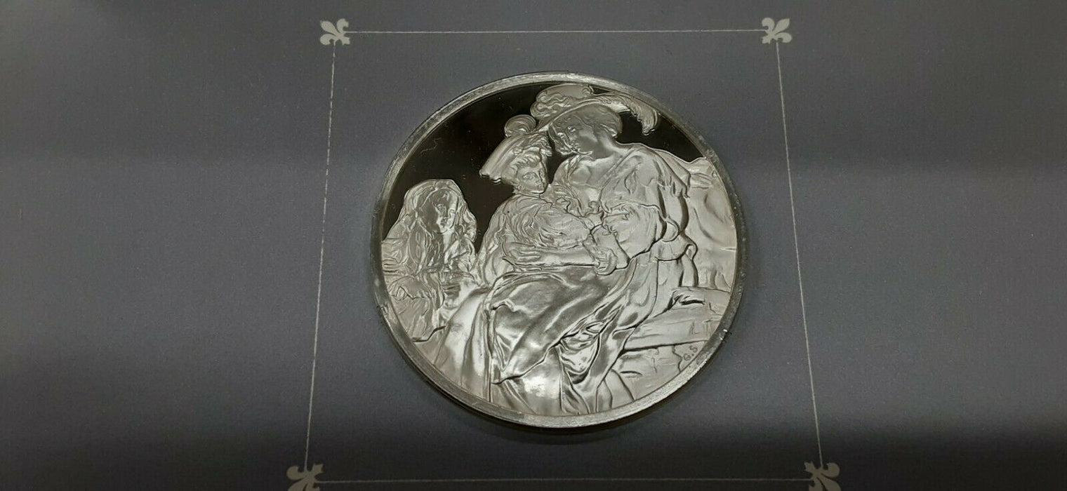 Franklin Mint Treasures of The Louvre .925 Silver Medal- Helena Fourment & Child