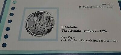 Masterpieces of Impressionism Gold Plated .925 Silver PR Medal-Absinthe Drinkers