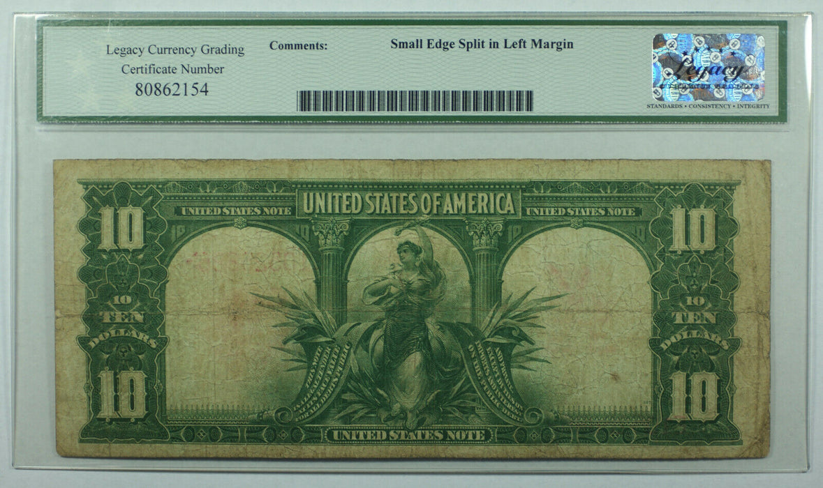 1901 Ten Dollar Legal Tender United States Note $10 Fr. 119 Legacy Fine 12