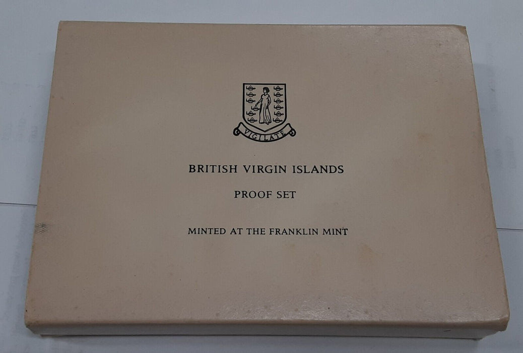 1974 Franklin Mint British Virgin Islands Proof Set with Sterling Silver 1$ Coin