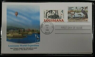 1982 Louisiana World Exposition Commemorative Stamps W/FDC in Folder
