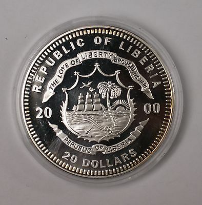 2000 Republic of Liberia US Army Curtiss R3C-2 20 Dollar Silver Gem Proof Coin
