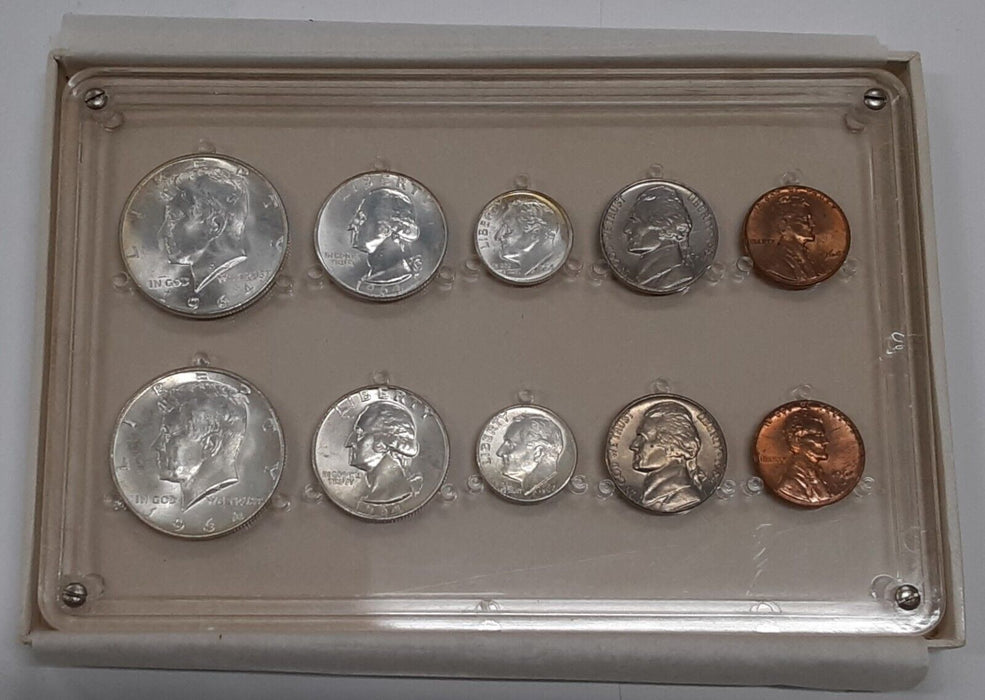 1964 P&D UNC Set in Seitz Holder - Brilliant Uncirculated 10 Coins Total