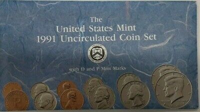 1991 P&D United States 10 Coin BU Mint Set as Issued In OGP W/ Envelope & COA