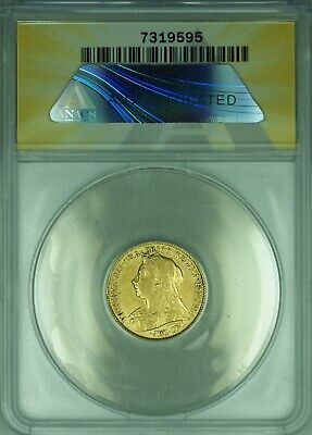 1895 Great Britain 1/2S Half Sovereign Gold Coin Queen Victoria ANACS AU-50