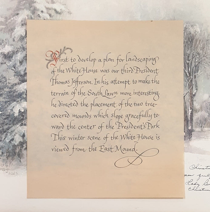 1965 White House Presidential Large Christmas Card Signed by LBJ & Mrs. Johnson