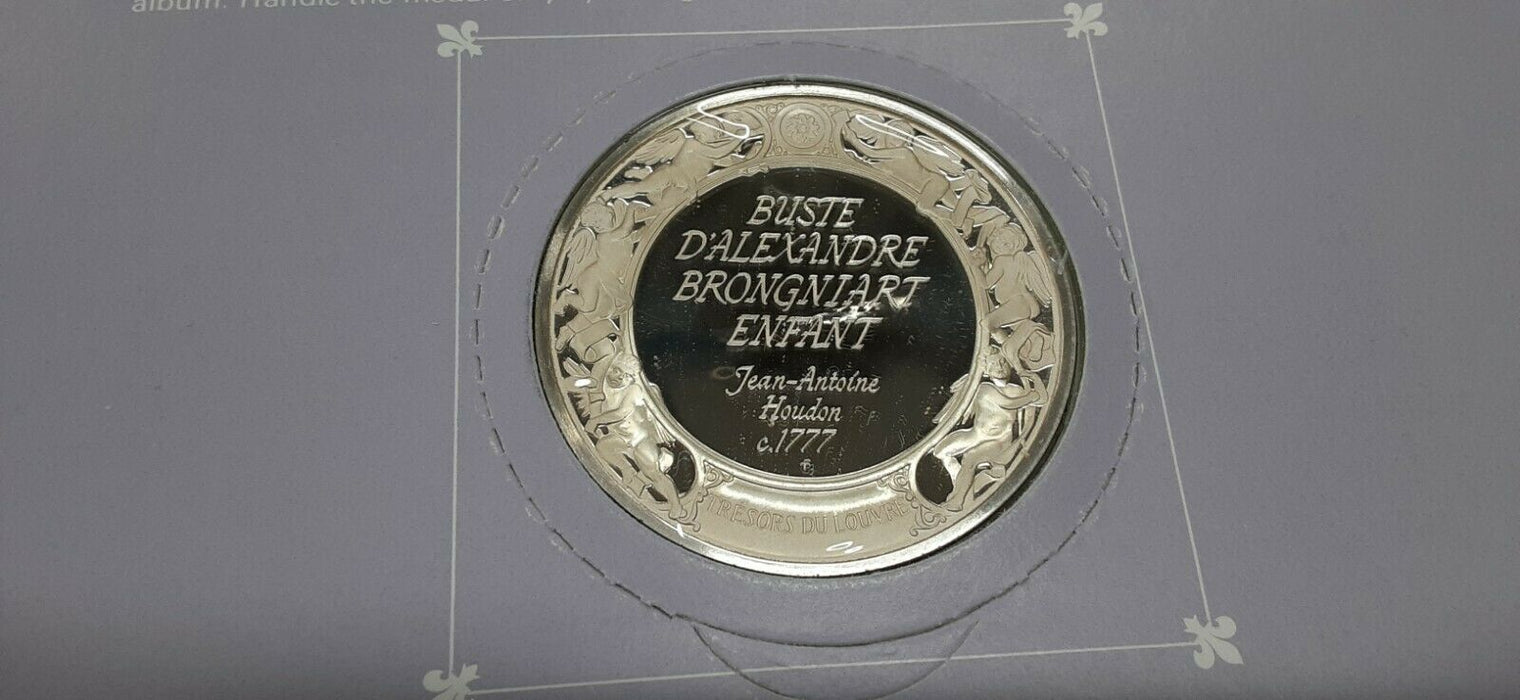 Franklin Mint Treasures of The Louvre .925 Silver Medal- Alexander Brongniart