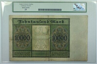 1922 Germany 10000 Mark Reichsbanknote SCWPM#70 Legacy VF-25 — Juliancoin