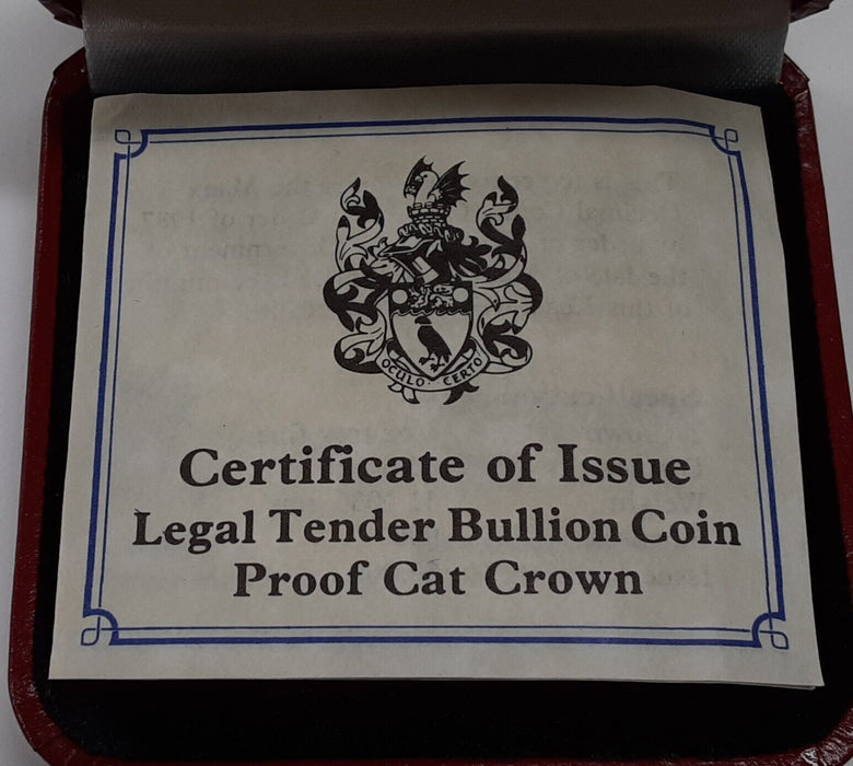 Isle of Man 1999 1 Crown Silver Proof Coin - British Blue Cat - W/Box & COA