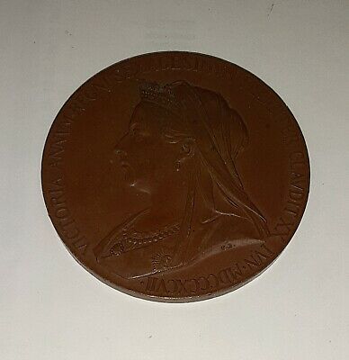Vintage 1897 Bronze British Medal 2 1/8" Dia. - 60 Years of Queen Victoria