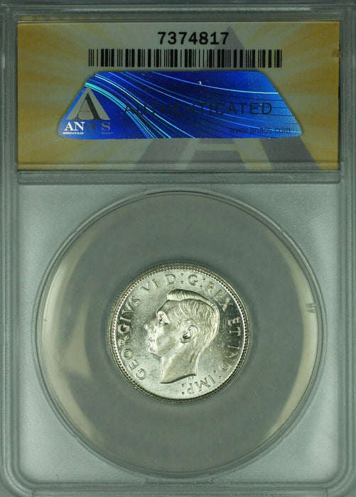 1947 Canada 25 Cents Silver Coin Maple Leaf P-L ANACS AU-58 Better Coin (WB3)