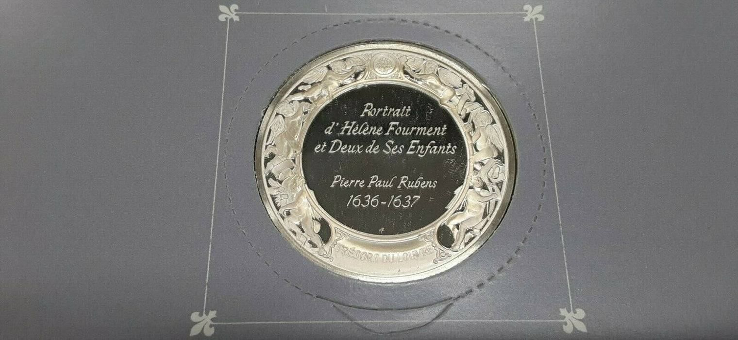 Franklin Mint Treasures of The Louvre .925 Silver Medal- Helena Fourment & Child