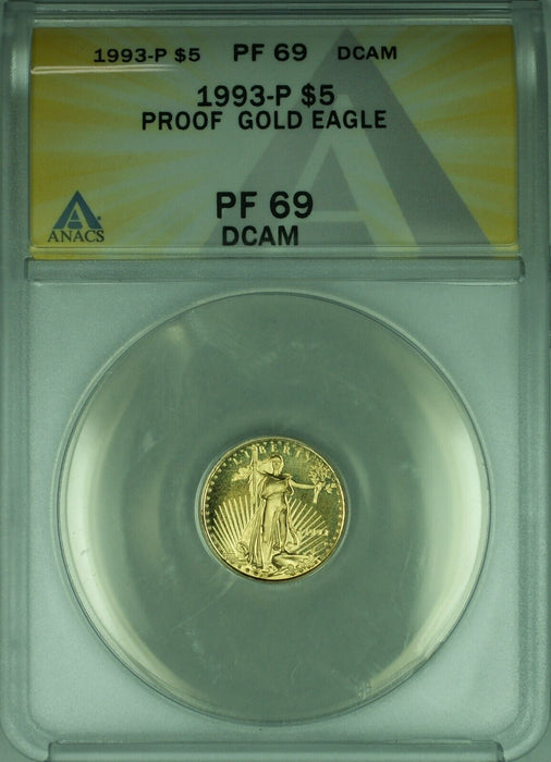 1993-P Gold American Eagle 1/10th Ounce $5 AGE Proof Coin ANACS PF-69 DCAM