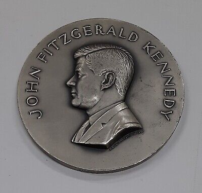 1961 John F. Kennedy High Relief Silver Inaugural Medal by MACo - Edge Nicks