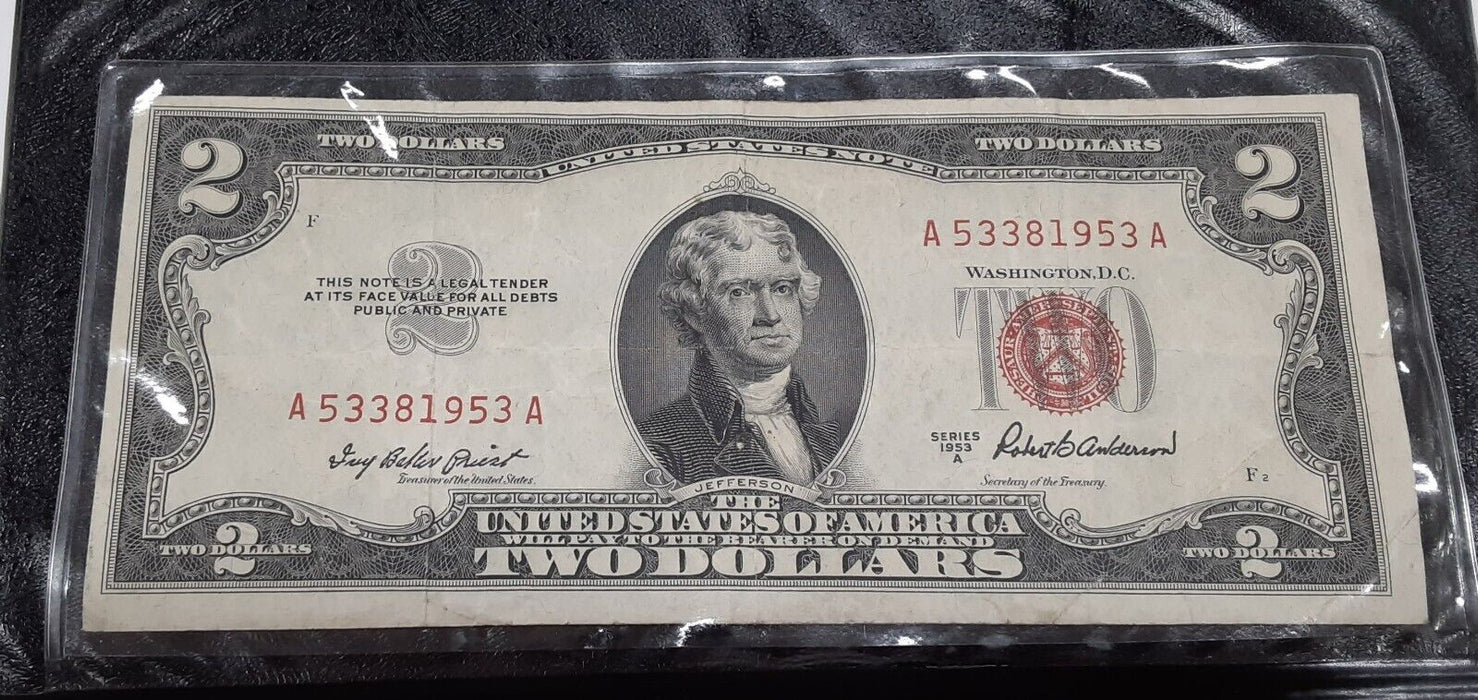 Series 1953-A $2 United States Note- Very Fine in Info Folder