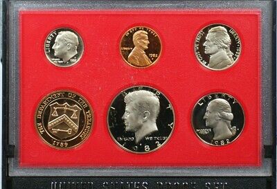 1982-S US Mint Proof Set 5 Gem Coins in Holder-NO Sleeve