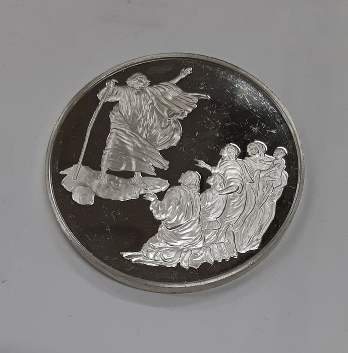 Franklin Mint Life of Christ .925 Silver Medal by Benvenuti-Sermon On The Mount