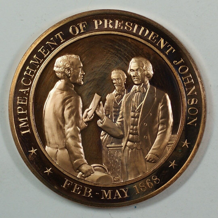 History of the U.S. Impeachment of President Johnson (1868) Proof Medal
