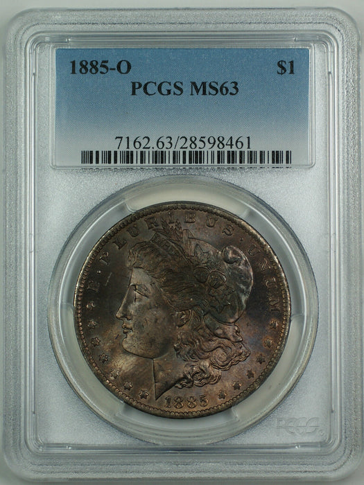 1885-O Morgan Silver Dollar $1 PCGS MS-63 Toned Plum JS