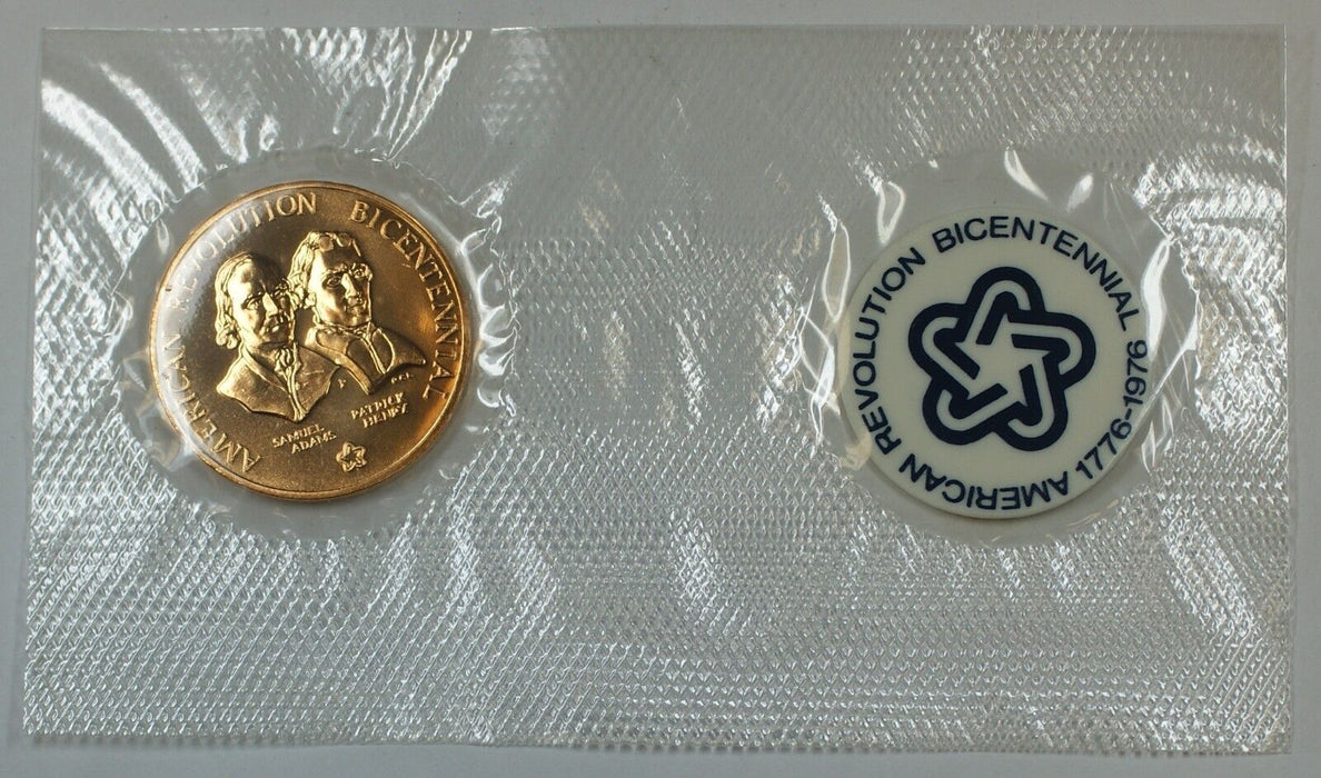 Sam Adams and Patrick Henry American Revolution Bicentennial Medal, In Envelope