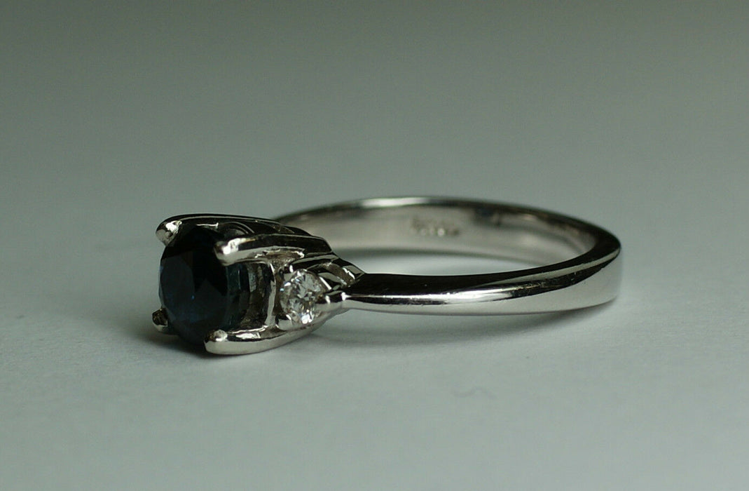 Ladies 950 Platinum AA 1.5 CT Sapphire & G VS1 Diamonds Ring, Sz 5.5