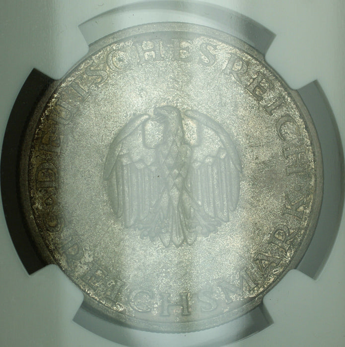 1929 G Germany 5 Mark Silver Coin Gotthold Lessing NGC MS-61 Toned