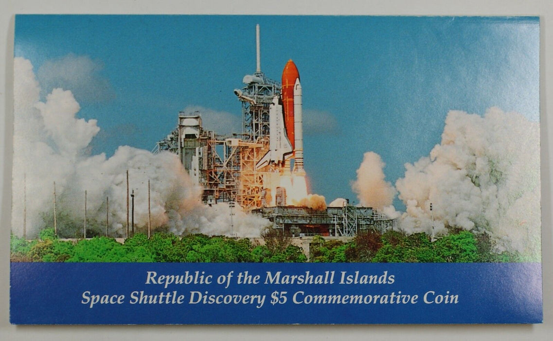 1988 Marshall Islands $5 Coin "Space Shuttle Discovery" in Presentation Folder