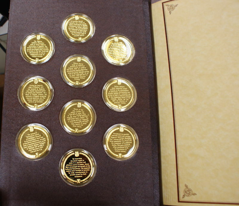 Medallic History of Mankind, Goldplated Silver, Binders