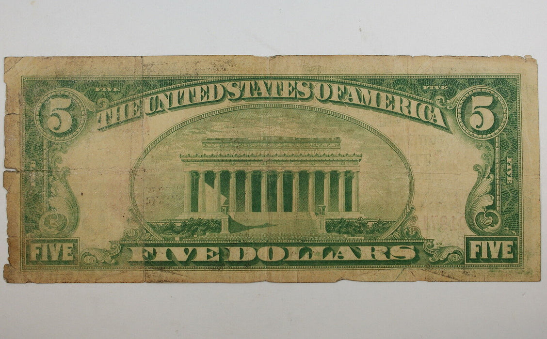 Series 1929 $5 National Currency Note, City Bank Troy NY, 7612