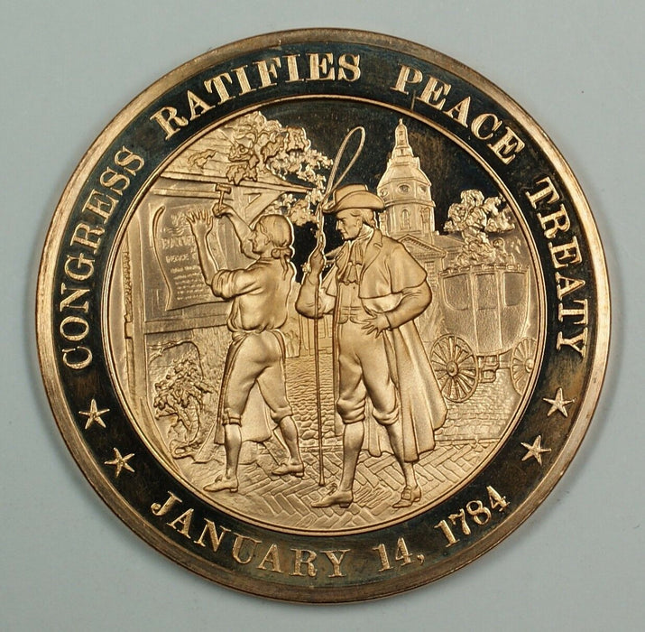 History of the U.S. Congress Ratifies Peace Treaty (1784) Proof Bronze Medal