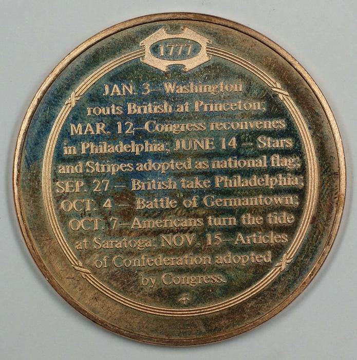 History of the U.S. the Stars and Stripes are Born (1777) Proof Bronze Medal