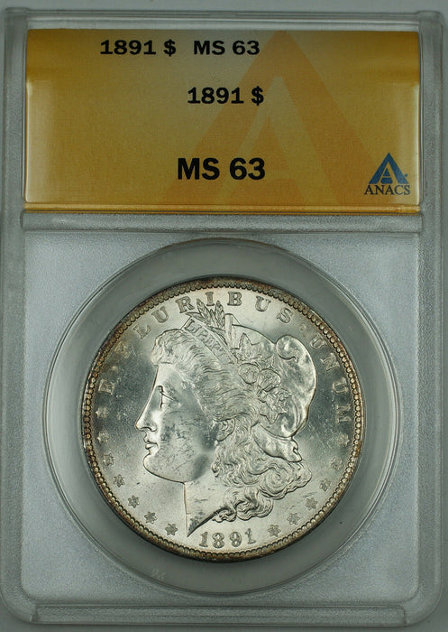 1891 Silver Morgan Dollar, ANACS MS-63, Better Coin, DGH