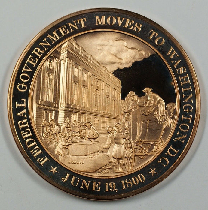 History of the U.S. Federal Government Moves to D.C. (1800) Proof Bronze Medal
