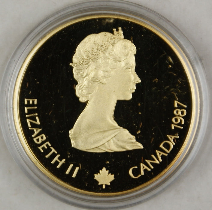 1987 Canada $100 Dollar Proof Gold Coin, 1988 Calgary Olympics, In Box w/ COA