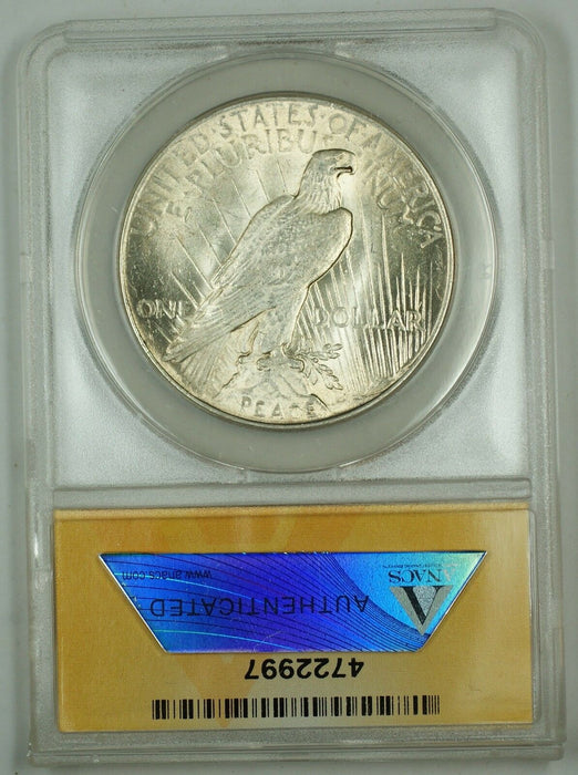 1925 Peace Silver Dollar Coin $1 ANACS AU-58 Details Scratched
