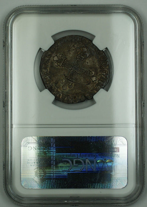 1615-C France 1/4 Ecu Silver Coin NGC VF Details Corrosion AKR