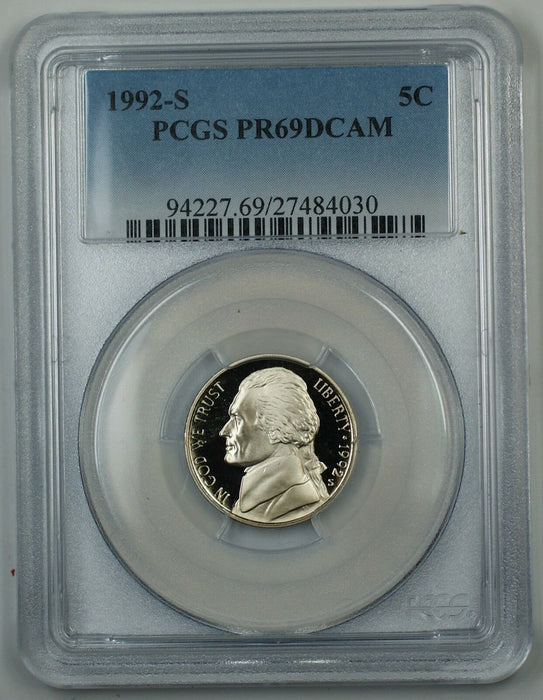 1992-S Proof Jefferson Nickel PCGS PR-69 DCAM