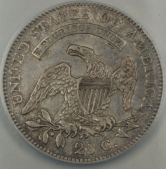 1818 B-4 Capped Bust Silver Quarter 25c ANACS AU-50 Late Die State