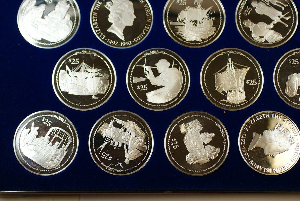 1992 $25 British Virgin Islands 500th Anniversary Proof (25) Coin Set- in Case