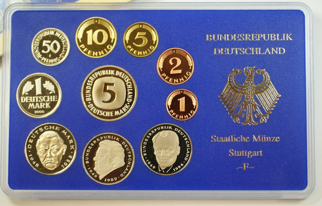 2000 Germany 10 Coin Proof Set- F- In Original Mint Packaging
