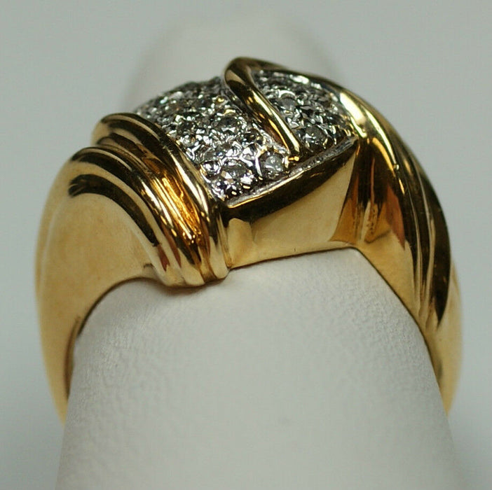 Ladies 14K Yellow Gold Diamond SI2 H Color Heart Shape Ring Sz 6.25