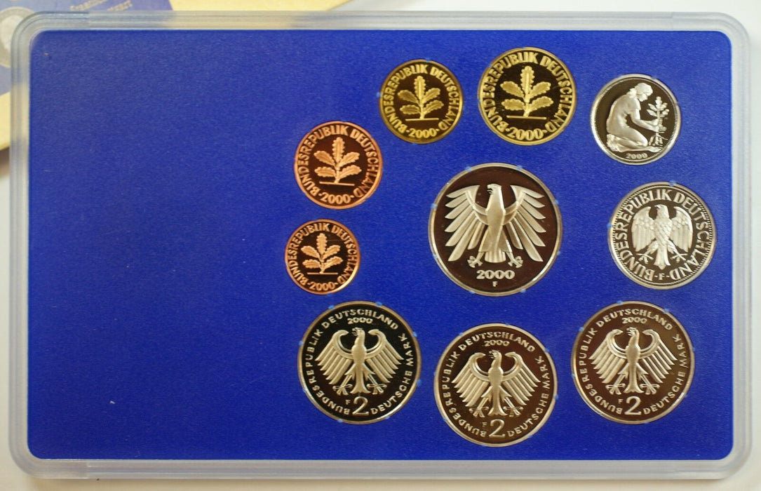 2000 Germany 10 Coin Proof Set- F- In Original Mint Packaging