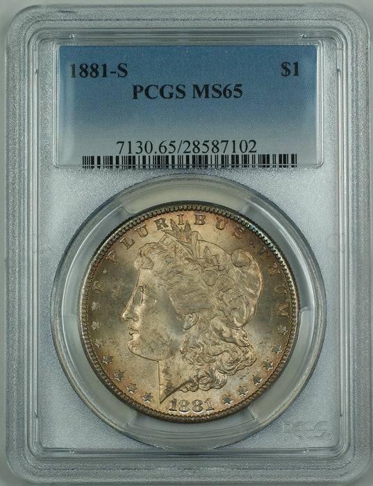 1881-S Morgan Silver Dollar $1 PCGS MS-65 Nicely Toned HD