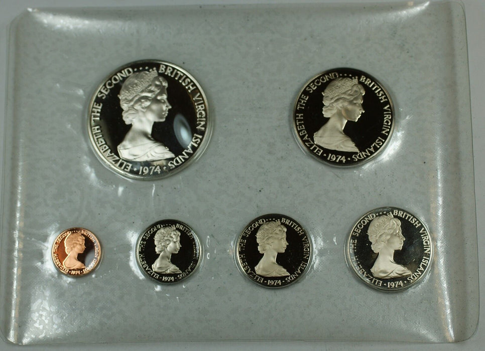 1974 Franklin Mint Virgin Islands Proof Set with Sterling Silver .925 1$ Coin