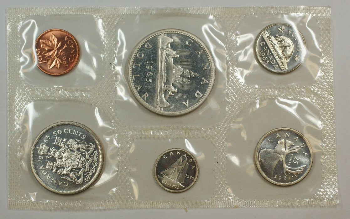 1965 Canada Mint Set- Proof Like- Uncirculated Coin Set- w/Envelope