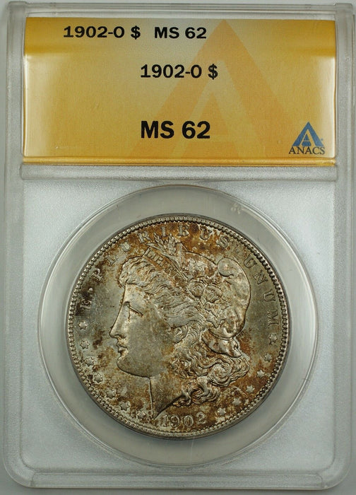 1902-O Morgan Silver Dollar Coin ANACS MS-62 Toned