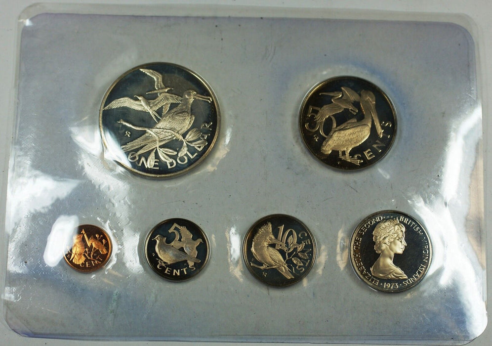 1973 Franklin Mint Virgin Islands Proof Set with Sterling Silver .925 1$ Coin
