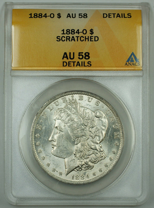 1884-O Morgan Silver Dollar, ANACS AU 58 Details, Scratched (Better Coin)