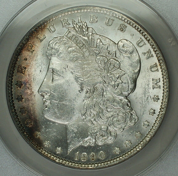 1890 Morgan Silver Dollar $1 Coin, ANACS MS-62 Toned