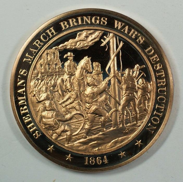 History of the U.S. Sherman's March Brings War's Destruction (1864) Proof Medal